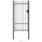 vidaXL - Poort - met - puntige - bovenkant - enkel - 1x2 - m - staal - zwart
