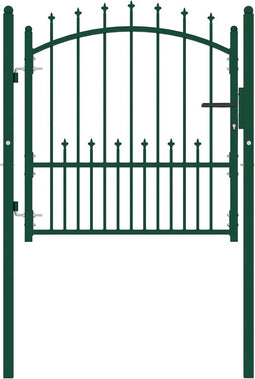 vidaXL - Poort - met - speerpunten - 100x100 - cm - staal - groen
