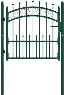vidaXL - Poort - met - speerpunten - 100x100 - cm - staal - groen