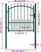 vidaXL - Poort - met - speerpunten - 100x100 - cm - staal - groen