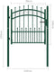 vidaXL - Poort - met - speerpunten - 100x100 - cm - staal - groen