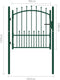 vidaXL - Poort - met - speerpunten - 100x100 - cm - staal - groen