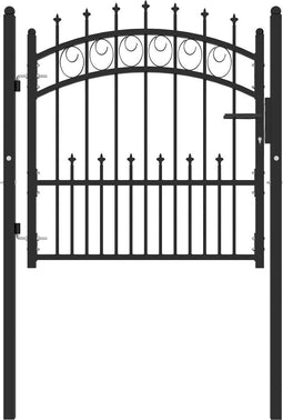 vidaXL - Poort - met - speerpunten - 100x100 - cm - staal - zwart