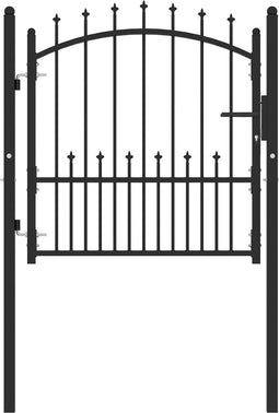 vidaXL - Poort - met - speerpunten - 100x100 - cm - staal - zwart