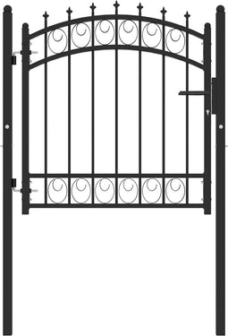 vidaXL - Poort - met - speerpunten - 100x100 - cm - staal - zwart