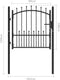 vidaXL - Poort - met - speerpunten - 100x100 - cm - staal - zwart