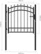 vidaXL - Poort - met - speerpunten - 100x100 - cm - staal - zwart