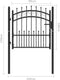 vidaXL - Poort - met - speerpunten - 100x100 - cm - staal - zwart