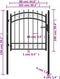 vidaXL - Poort - met - speerpunten - 100x100 - cm - staal - zwart