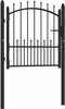 vidaXL - Poort - met - speerpunten - 100x100 - cm - staal - zwart