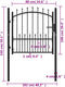 vidaXL - Poort - met - speerpunten - 100x100 - cm - staal - zwart