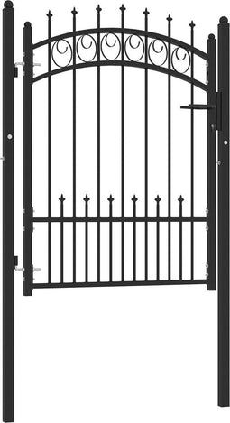 vidaXL - Poort - met - speerpunten - 100x125 - cm - staal - zwart