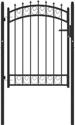 vidaXL - Poort - met - speerpunten - 100x125 - cm - staal - zwart