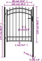 vidaXL - Poort - met - speerpunten - 100x125 - cm - staal - zwart