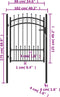 vidaXL - Poort - met - speerpunten - 100x125 - cm - staal - zwart
