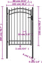 vidaXL - Poort - met - speerpunten - 100x150 - cm - staal - zwart