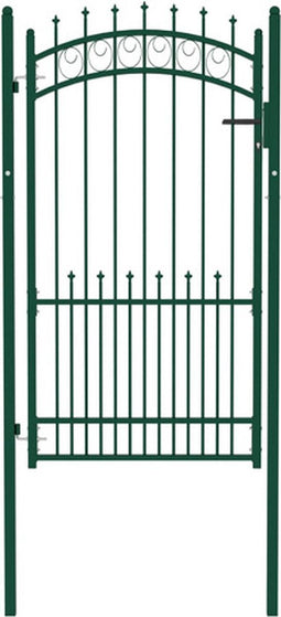vidaXL - Poort - met - speerpunten - 100x175 - cm - staal - groen