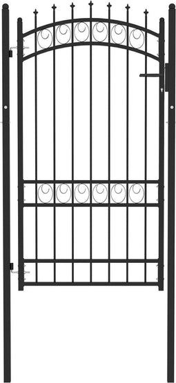 vidaXL - Poort - met - speerpunten - 100x175 - cm - staal - zwart