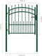 vidaXL - Poort - met - speerpunten - 100x175 - cm - staal - zwart