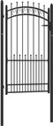 vidaXL - Poort - met - speerpunten - 100x175 - cm - staal - zwart