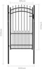vidaXL - Poort - met - speerpunten - 100x175 - cm - staal - zwart