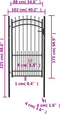 vidaXL - Poort - met - speerpunten - 100x175 - cm - staal - zwart