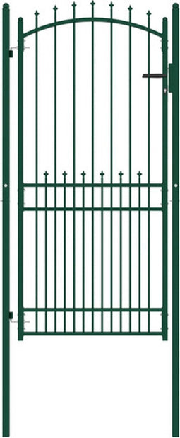 vidaXL - Poort - met - speerpunten - 100x200 - cm - staal - groen