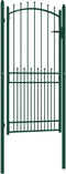 vidaXL - Poort - met - speerpunten - 100x200 - cm - staal - groen