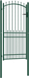 vidaXL - Poort - met - speerpunten - 100x200 - cm - staal - groen