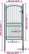 vidaXL - Poort - met - speerpunten - 100x200 - cm - staal - groen