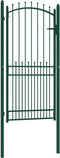 vidaXL - Poort - met - speerpunten - 100x200 - cm - staal - groen