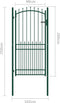 vidaXL - Poort - met - speerpunten - 100x200 - cm - staal - groen
