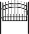 vidaXL - Poort - met - spijlpunten - 103x120 - cm - gepoedercoat - staal - zwart
