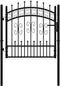 vidaXL - Poort - met - spijlpunten - 103x150 - cm - gepoedercoat - staal - zwart