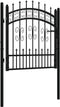 vidaXL - Poort - met - spijlpunten - 103x150 - cm - gepoedercoat - staal - zwart