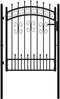 vidaXL - Poort - met - spijlpunten - 103x175 - cm - gepoedercoat - staal - zwart