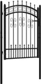 vidaXL - Poort - met - spijlpunten - 103x175 - cm - gepoedercoat - staal - zwart