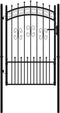 vidaXL - Poort - met - spijlpunten - 103x200 - cm - gepoedercoat - staal - zwart