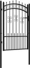 vidaXL - Poort - met - spijlpunten - 103x200 - cm - gepoedercoat - staal - zwart