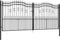 vidaXL - Poort - met - spijlpunten - 305x120 - cm - gepoedercoat - staal - zwart