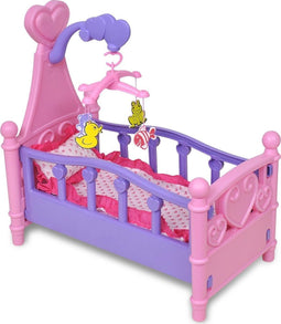 vidaXL - Poppenbed - voor - kinderen - kinderkamer - roze - + - paars