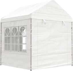 vidaXL - Prieel - met - dak - 2,28x2,23x2,69 - m - polyetheen - wit