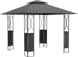 vidaXL - Prieel - met - dak - 300x300x270 - cm - staal - antracietkleurig