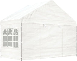 vidaXL - Prieel - met - dak - 4,08x2,23x3,22 - m - polyetheen - wit
