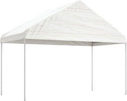 vidaXL - Prieel - met - dak - 4,08x2,23x3,22 - m - polyetheen - wit