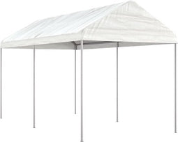 vidaXL - Prieel - met - dak - 4,46x2,28x2,69 - m - polyetheen - wit