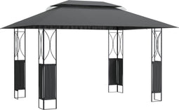 vidaXL - Prieel - met - dak - 400x300x270 - cm - staal - antracietkleurig