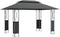 vidaXL - Prieel - met - dak - 400x300x270 - cm - staal - antracietkleurig