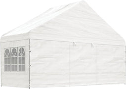 vidaXL - Prieel - met - dak - 5,88x2,23x3,75 - m - polyetheen - wit