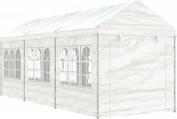 vidaXL - Prieel - met - dak - 6,69x2,28x2,69 - m - polyetheen - wit